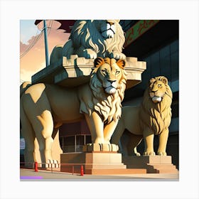 Lion statue 1 Canvas Print