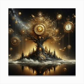 Clock Tree Canvas Print