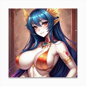 Sexy anime mermaid 03 Canvas Print