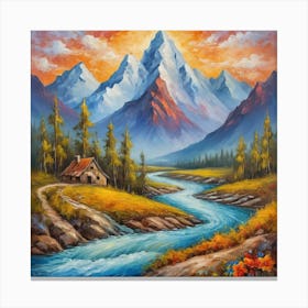 mountain and valley Canvas Print