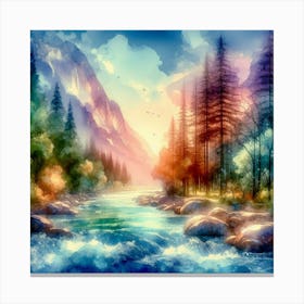 Landscape Watercolor Painting Canvas Print