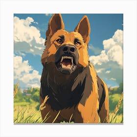 Giant Angry German Shepherd Dog 6 Canvas Print