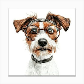 Dog With Glasses 45 Canvas Print