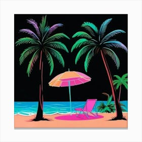 Palm Trees On The Beach Toile