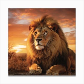 Lion At Sunset Canvas Print