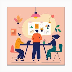 A Team Brainstorming Vector Design Illustration 1718665974 2 Canvas Print