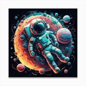 Astronaut In Space Canvas Print