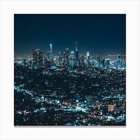 Los Angeles Cityscape At Night Canvas Print