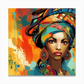 African Woman In Turban Canvas Print