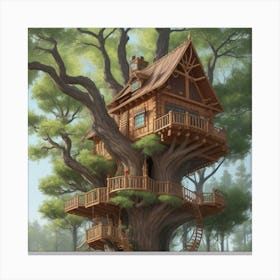 A stunning tree house that is distinctive in its architecture 8 Canvas Print