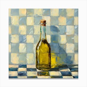 Olive Oil Pastel Checkerboard Background 4 Canvas Print