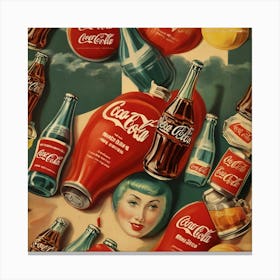 Default Default Vintage And Retro Coca Cola Advertising Aestet 3 Canvas Print
