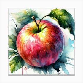 Apple Watercolor Painting Canvas Print