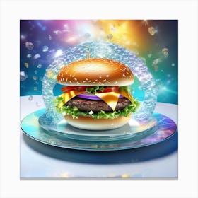 Hamburger On A Plate 78 Canvas Print