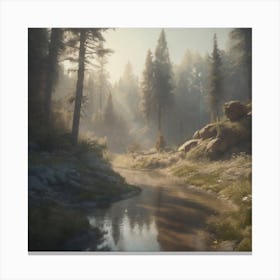 Stream In The Woods 19 Canvas Print