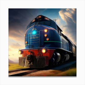 Train On The Tracks 2 Canvas Print