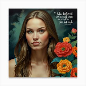 Default She Believed She Could So She Did Art Print 3 Canvas Print