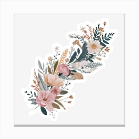 Floral Feather Canvas Print