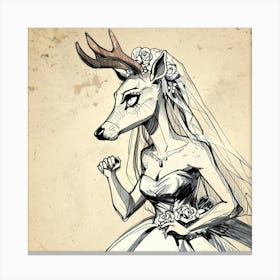 Deer Bride Canvas Print