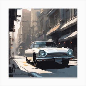 Classic Car In The City 2 Canvas Print