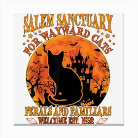 Black Cat Halloween Shirt Funny Kitten Lover Gift Vintage Canvas Print