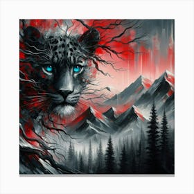 Leopard In The Mountains Canvas Print
