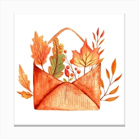 Watercolor Autumn Leaves Canvas Print