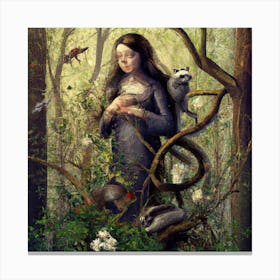 Woman In The Forest 001 Canvas Print