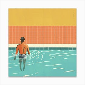 A Swimmer In A Pool Minimal Illustration 1718672260 1 Canvas Print