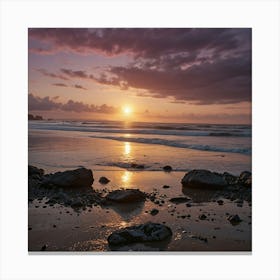 Sunset On The Beach 1 Canvas Print