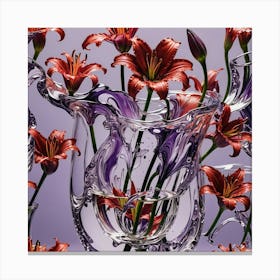 Lilies In A Vase 1 Canvas Print