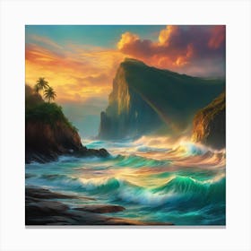 Sunset At The Beach Canvas Print