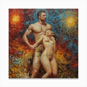 Nude Lovers, Vincent Van Gogh Style Canvas Print