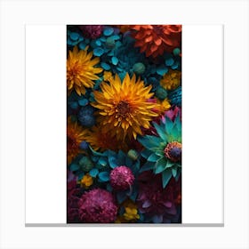 Flowers of different colors Canvas Print
