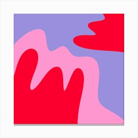 Abstract modern shapes pink, violet, red Canvas Print