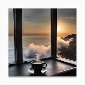 Coffee On A Window Sill Canvas Print
