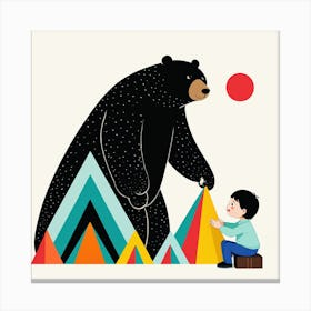 Bear And A Boy 12 Canvas Print