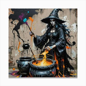 Witch Cauldron Canvas Print