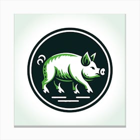 Pig In A Circle 3 Canvas Print