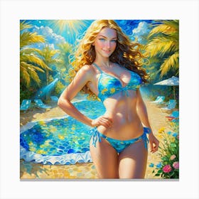 Girl In A Bikini fuk Canvas Print