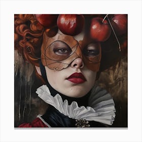 Lady With Apples Canvas Print