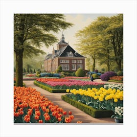 Tulips In The Garden 7 Canvas Print