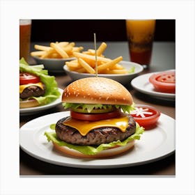 Burgers And Fries 1 Canvas Print