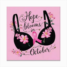 Women Breast Cancer Awareness background in Pink Ribbon international symbol for month October clipart and poster clipart and wall art 29 Canvas Print