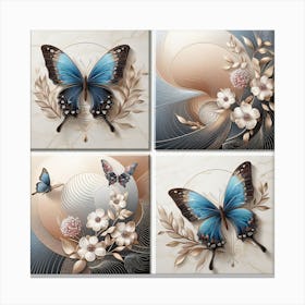 Decorative Art Butterfly Tiles 3 Canvas Print