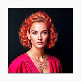 Beautiful Woman With Red Hair Canvas Print