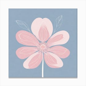 A White And Pink Flower In Minimalist Style Square Composition 699 Canvas Print