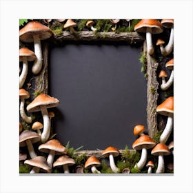 Frame With Mushrooms Canvas Print