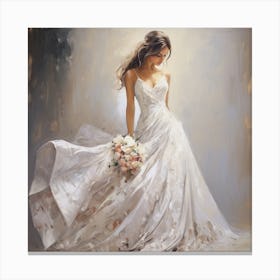 Bride In White Dress 1 Canvas Print