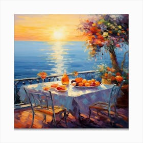 Sunset On The Terrace Canvas Print